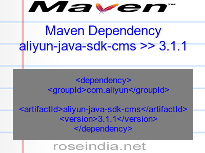 Maven dependency of aliyun-java-sdk-cms version 3.1.1