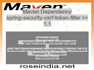 Maven dependency of spring-security-csrf-token-filter version 1.1