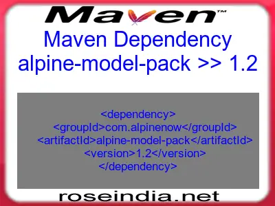 Maven dependency of alpine-model-pack version 1.2