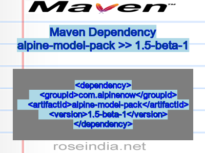 Maven dependency of alpine-model-pack version 1.5-beta-1
