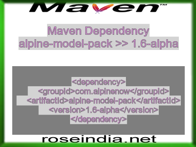 Maven dependency of alpine-model-pack version 1.6-alpha
