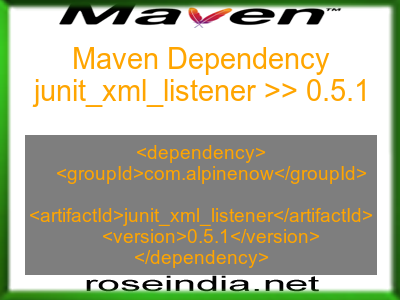 Maven dependency of junit_xml_listener version 0.5.1