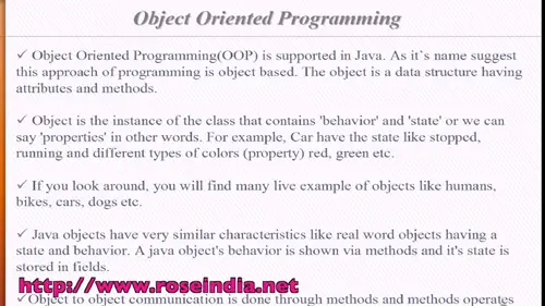 Object Oriented Programming in Java