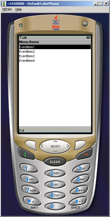 Event handling in J2ME