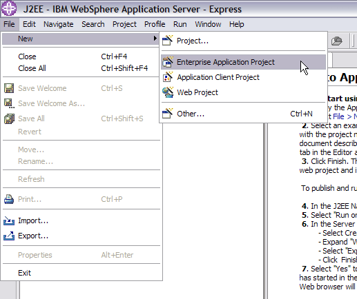 Create new Enterprise Application Project