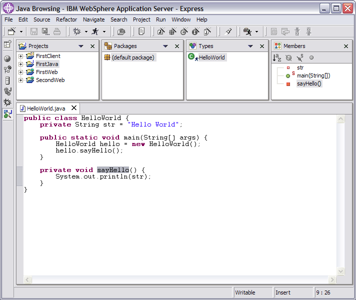 Java Browsing Perspective