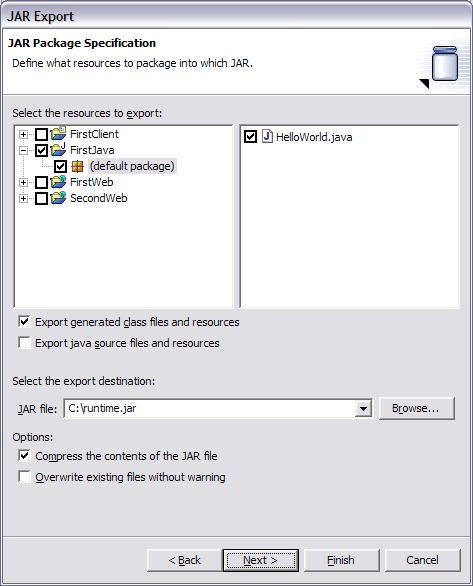 Export JAR File