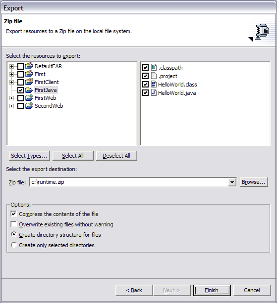 Export Zip File