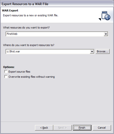 Export WAR File
