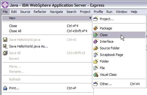 File > New > Class