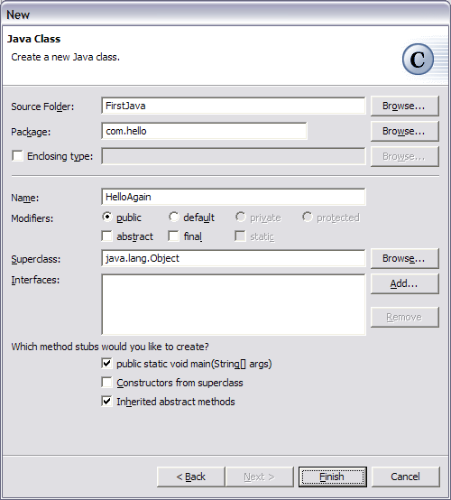 New Java Class