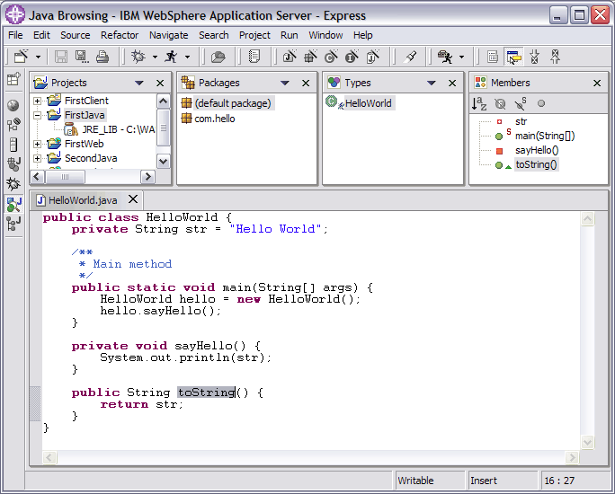 Java Browsing perspective