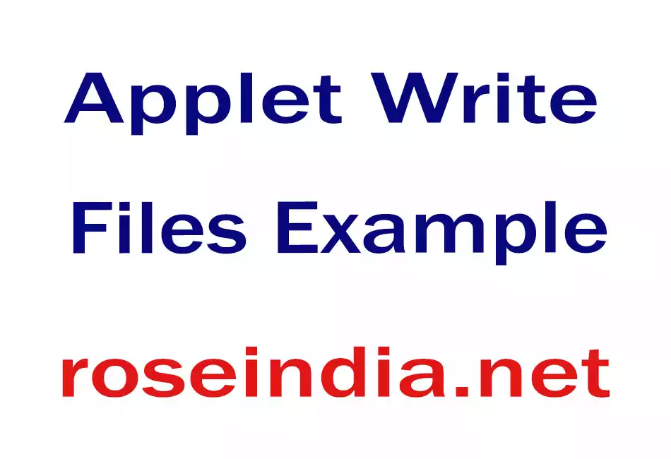 Applet Write Files Example