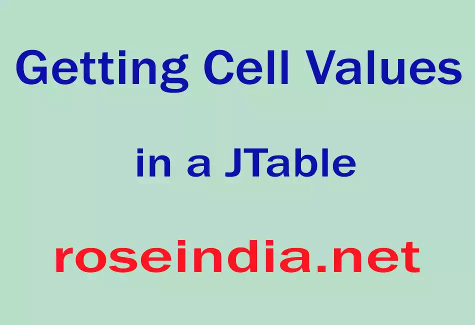 Getting Cell Values in a JTable