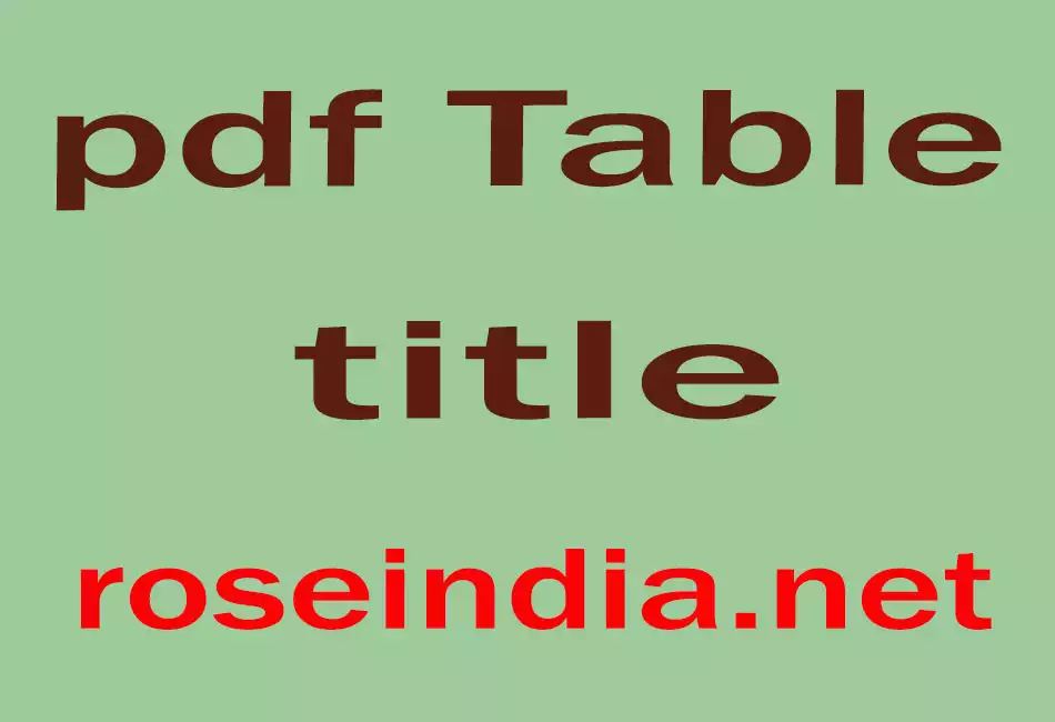 pdf Table title