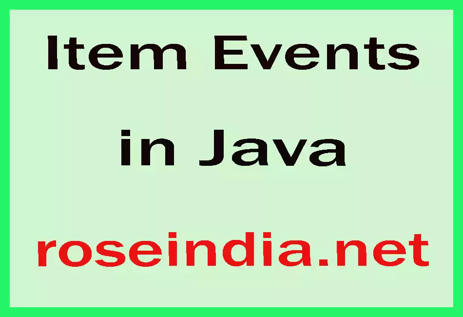 Item Events in Java