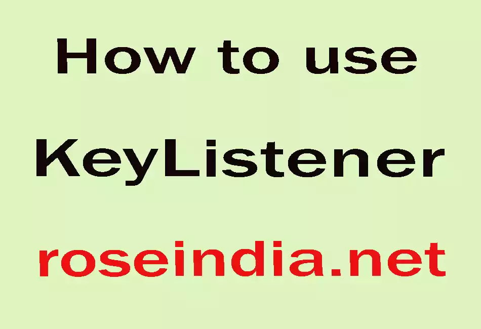 How to use KeyListener