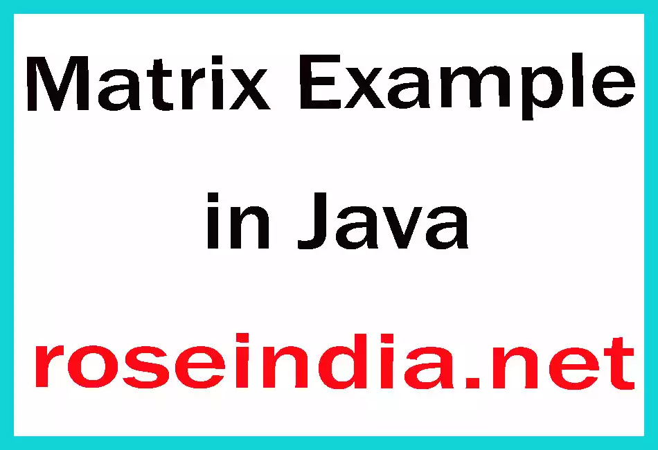 Matrix Example in Java