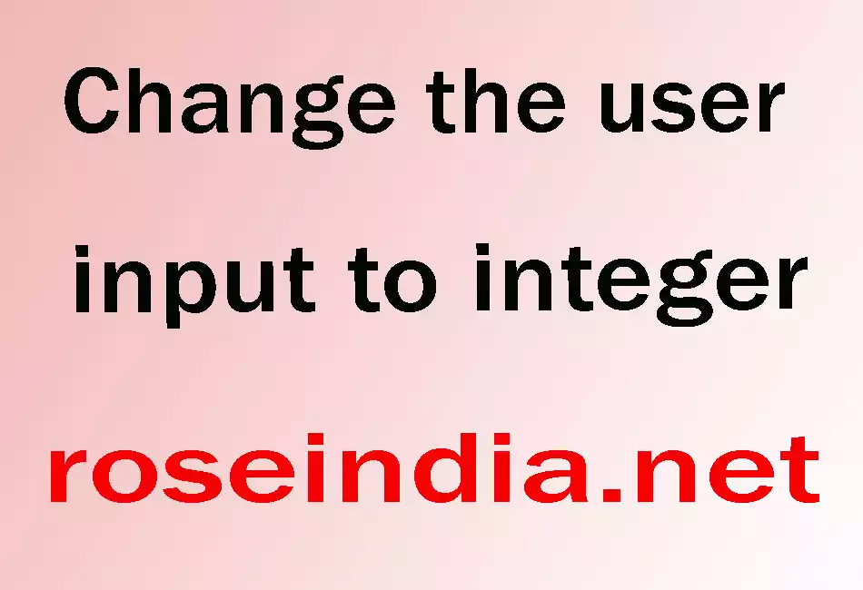 Change the user input to integer