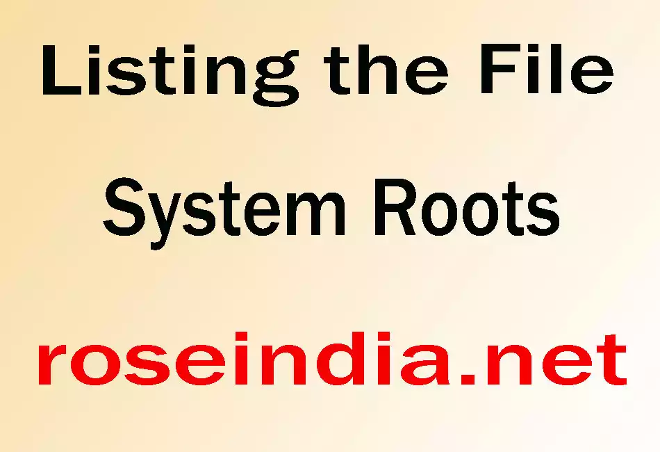  Listing the File System Roots