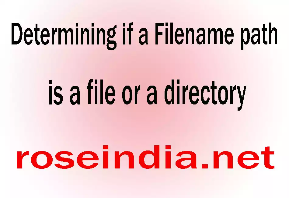 Determining if a Filename path is a file or a directory