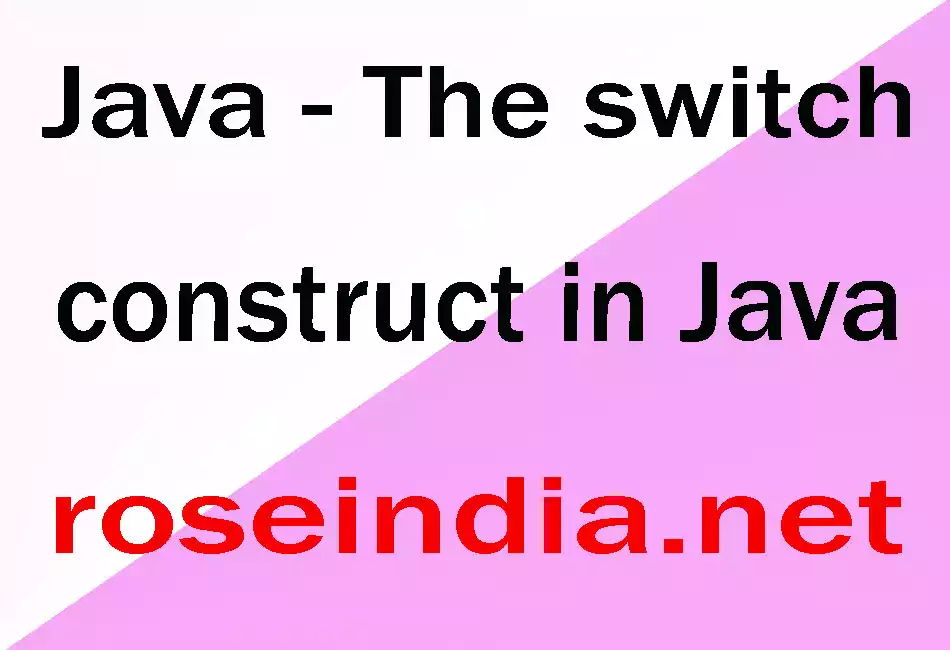 Java - The switch construct in Java