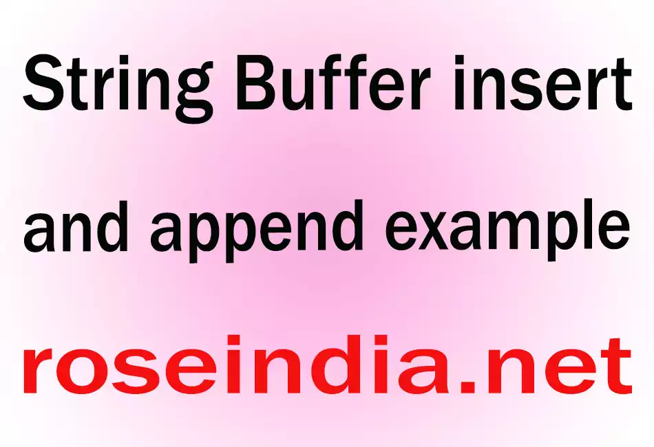 String Buffer insert and append example