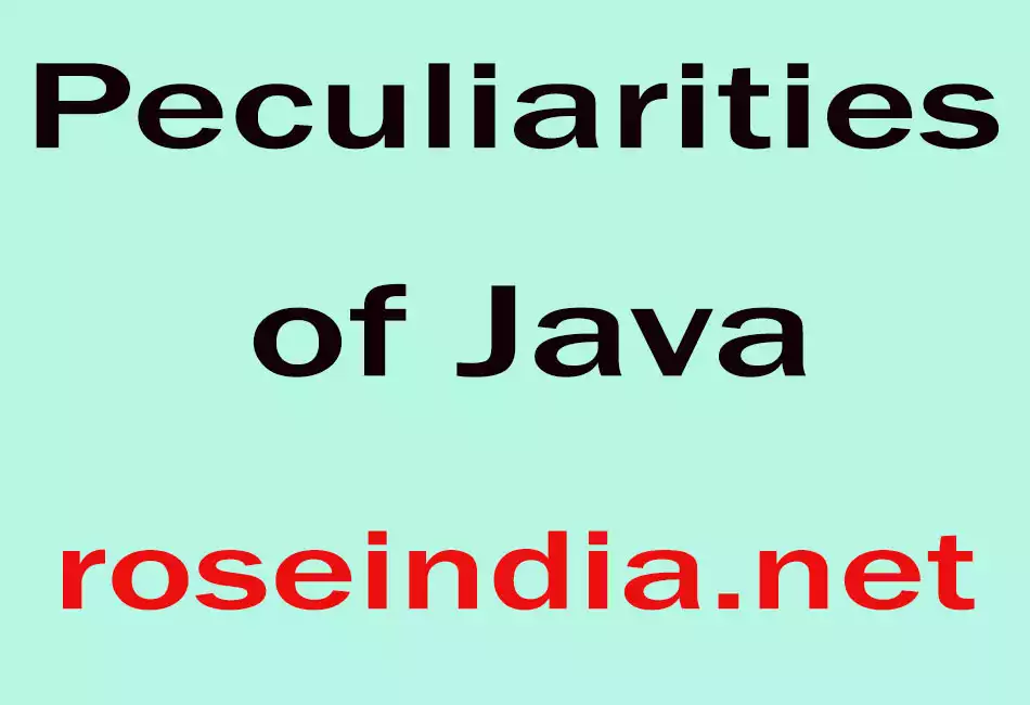 Peculiarities of Java ...