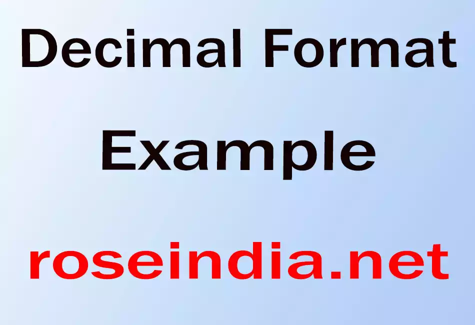 Decimal Format Example