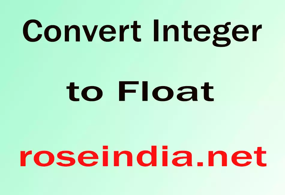 Convert Integer to Float