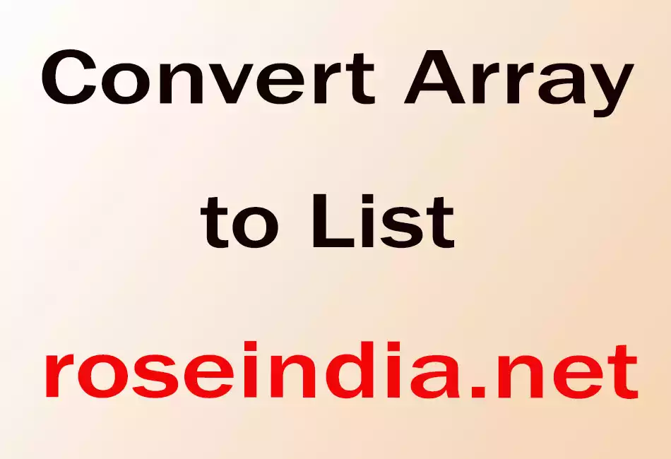 Convert Array to List