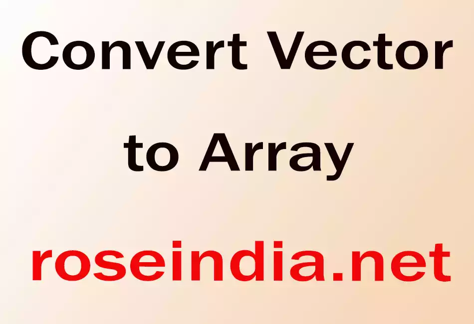 Convert Vector to Array