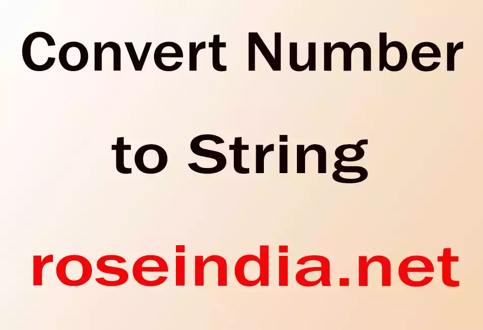 Convert Number to String