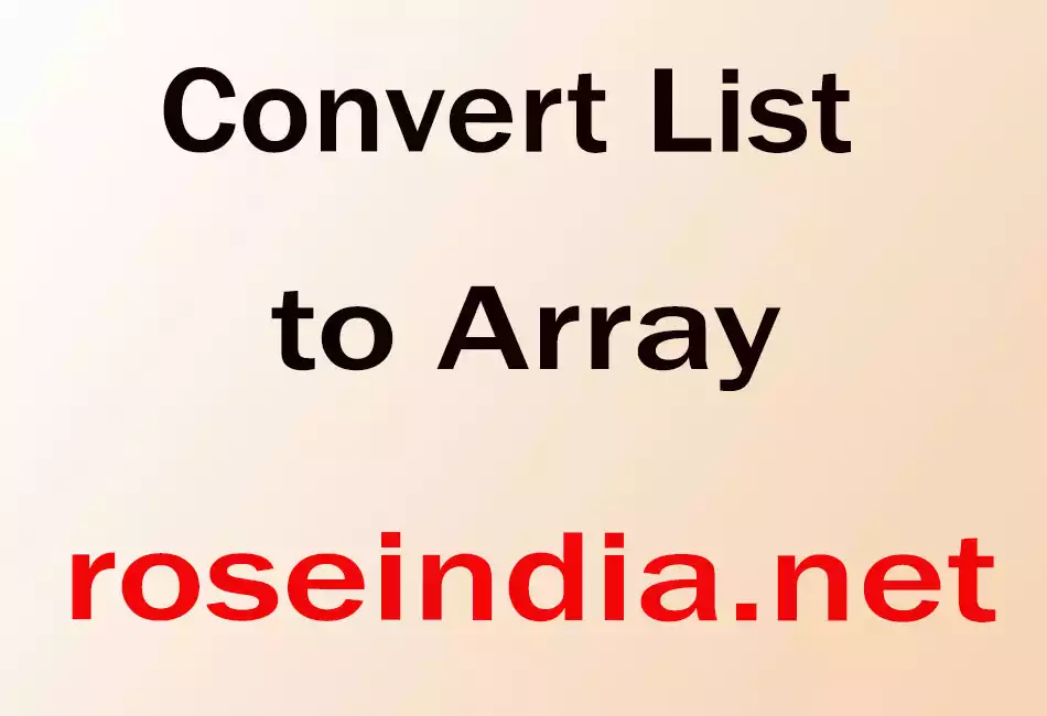 Convert List to Array