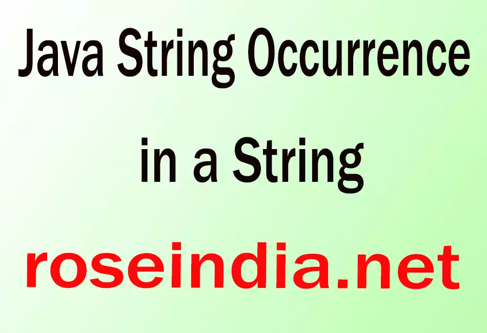 Java String Occurrence in a String