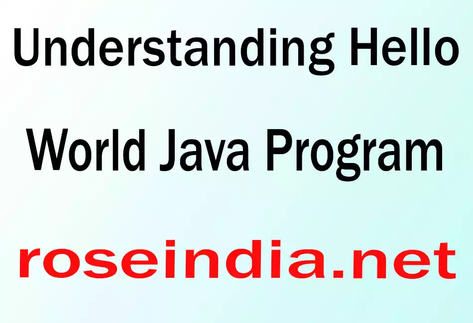 Understanding Hello World Java Program