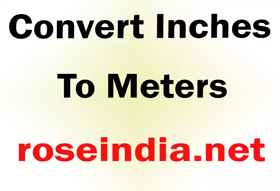 Convert Inches To Meters