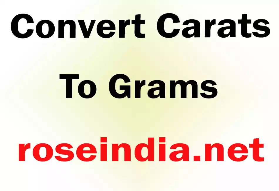 Convert Carats To Grams