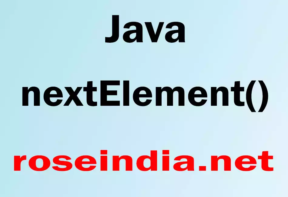 Java nextElement()