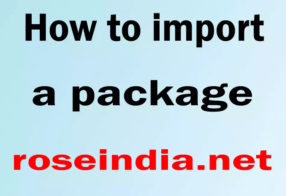 How to import a package