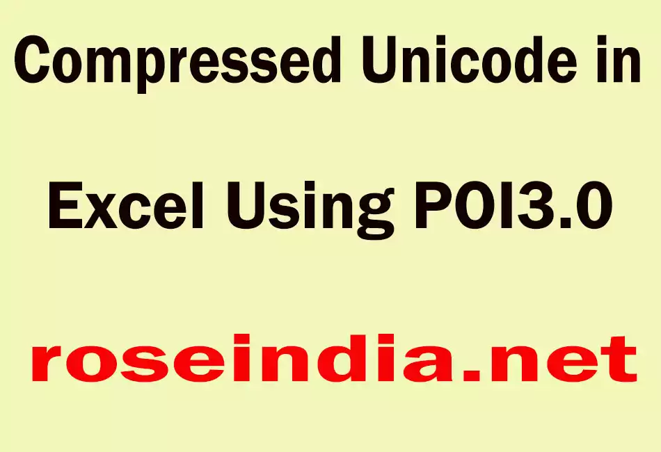 Compressed Unicode in Excel Using POI3.0