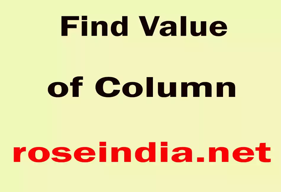 Find Value of Column