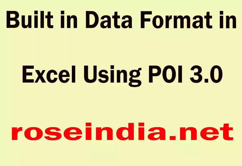 Built in Data Format in Excel Using POI 3.0