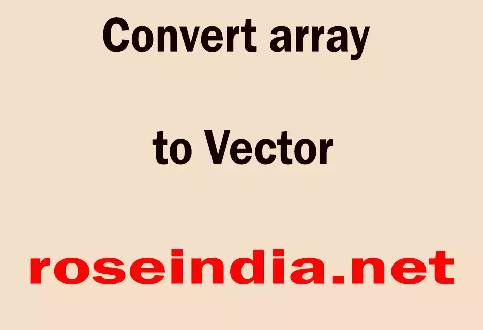 Convert array to Vector