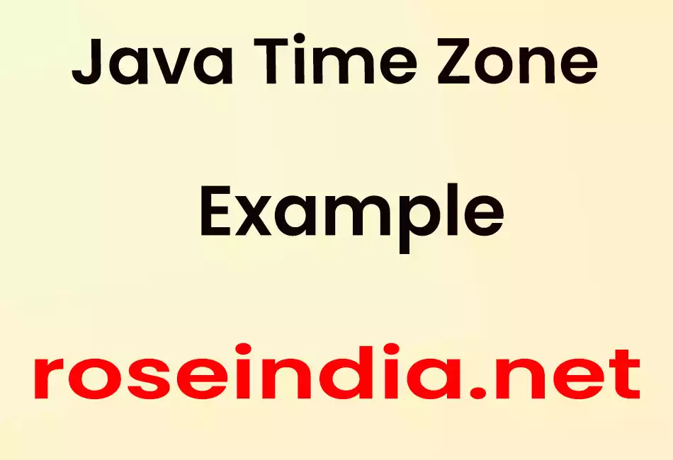 Java Time Zone Example