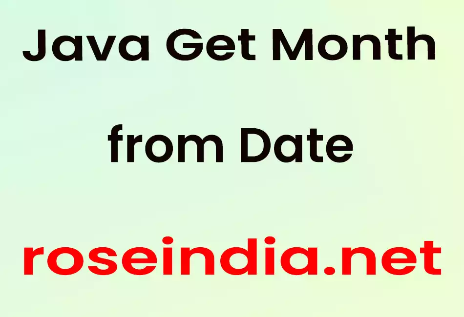Java Get Month from Date