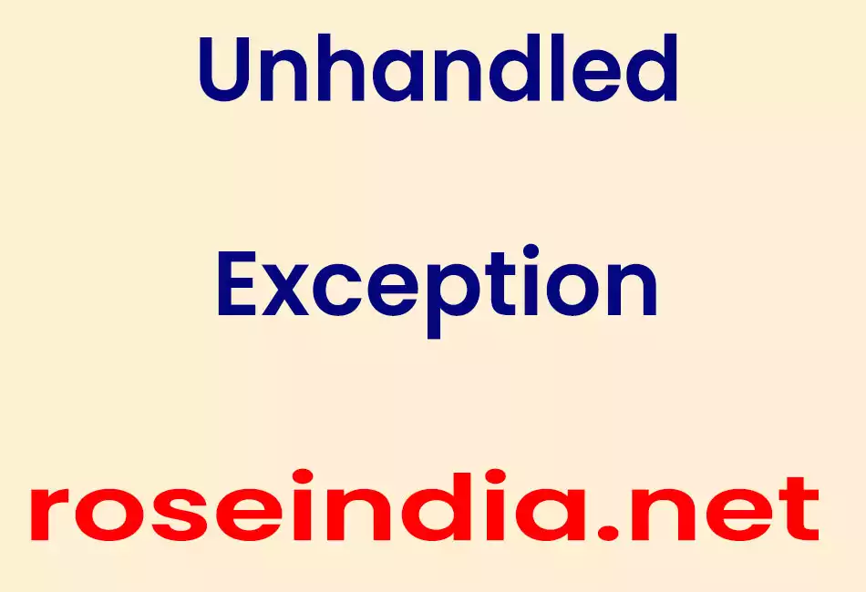 Unhandled Exception