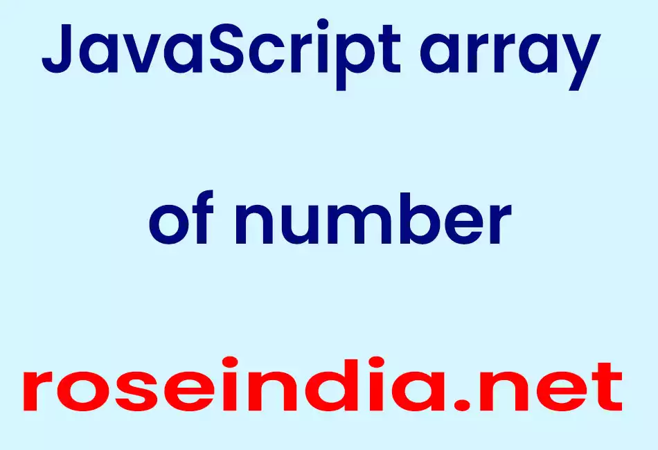 JavaScript Array of number