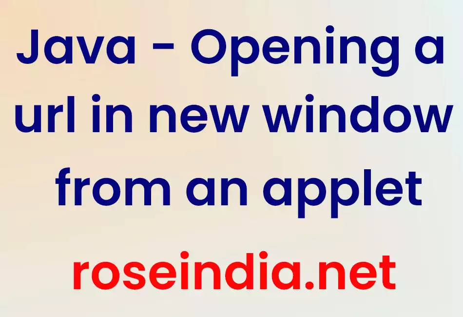Java - Opening a url in new window from an applet