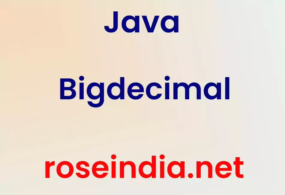 Java Bigdecimal